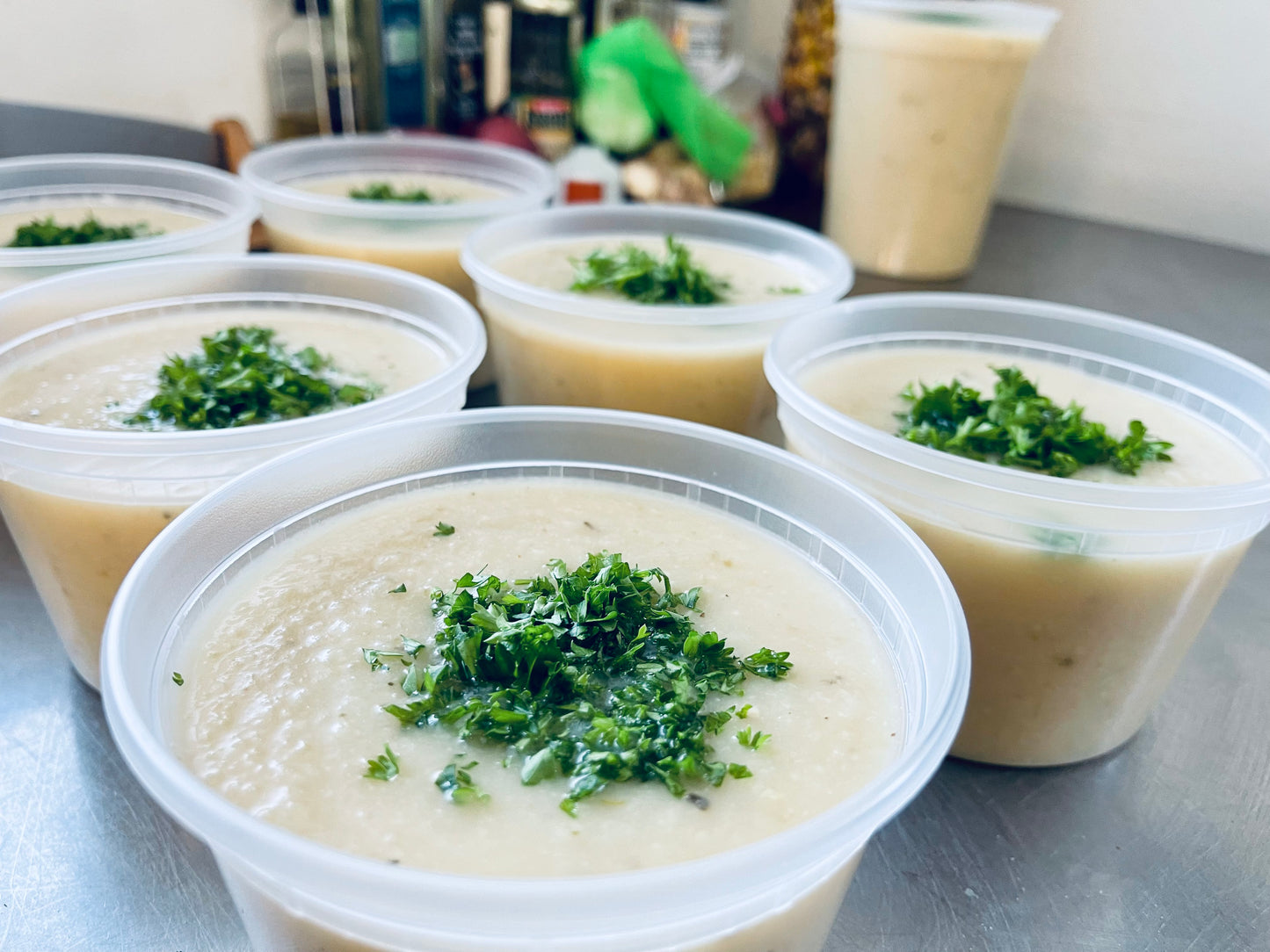 ROASTED CAULIFLOWER SOUP w/ POTATOES, ROSEMARY & LEMON